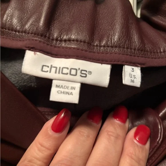 Chico’s Women's Embroidered Leather Jacket and leather pants set - Picture 5 of 5